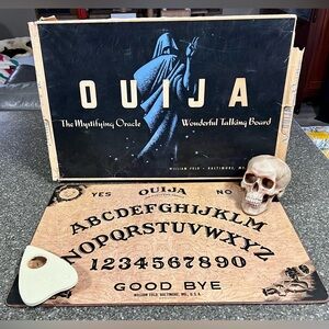 RARE Antique 40s Large OUIJA Board Planchette William Fuld The Mystifying Oracle